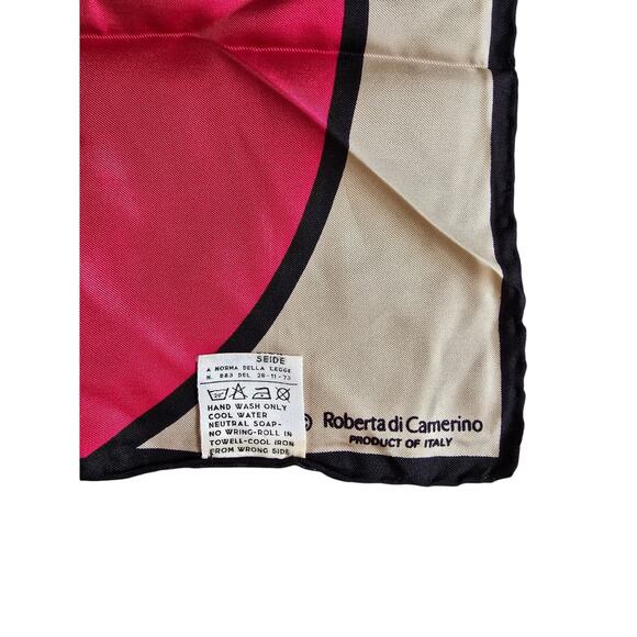 Roberta Di Camerino Made in Italy 100% Silk Square 23" Scarf Neck Purse Tie - Picture 3 of 4